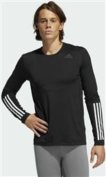 Adidas Techfit 3-Stripes Ανδρική Μπλούζα Μακρυμάνικη Μαύρη από το Asos