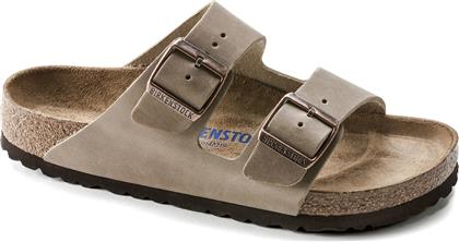 Birkenstock Arizona Soft Footbed Oiled Leather Δερμάτινα Ανδρικά Σανδάλια Tobacco Brown Narrow Fit