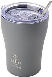 Estia Coffee Mug Save The Aegean Ποτήρι Θερμός με Καλαμάκι Grey 350ml
