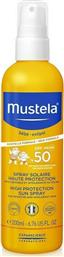 Mustela Αδιάβροχο Βρεφικό Αντηλιακό Spray για Πρόσωπο & Σώμα SPF50 200ml