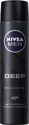 Nivea Men Deep Dry & Clean Feel Anti-perspirant Αποσμητικό 48h σε Spray 150ml