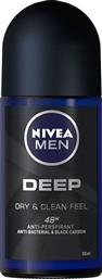 Nivea Men Deep Dry & Clean Feel Anti-perspirant Αποσμητικό 48h σε Roll-On 50ml