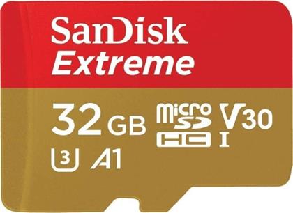 Sandisk Extreme microSDHC 32GB Class 10 U3 V30 A1 UHS-I με αντάπτορα