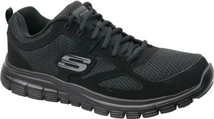 Skechers Lite-Weight QTR Overlay Ανδρικά Αθλητικά Παπούτσια Running Μαύρα