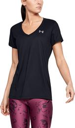 Under Armour Tech Αθλητικό Γυναικείο T-shirt Μαύρο με Λαιμόκοψη V από το MybrandShoes