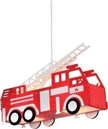 Aca Όχημα Πυροσβεστικής Πολύφωτο Παιδικό Φωτιστικό Κρεμαστό από Ξύλο 13W με Υποδοχή E27 σε Κόκκινο Χρώμα από το Polihome