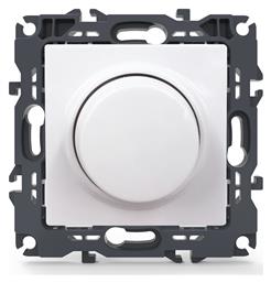 Aca Prime Χωνευτός Διακόπτης Dimmer χωρίς Πλαίσιο Απλός Περιστροφικός 800W σε Λευκό Χρώμα από το Designdrops