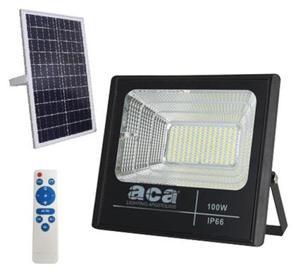 Aca Στεγανός Ηλιακός Προβολέας LED 100W Ψυχρό Λευκό 6000K με Τηλεχειριστήριο IP66