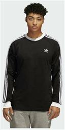 Adidas 3-Stripes Ανδρική Μπλούζα Μακρυμάνικη Μαύρη