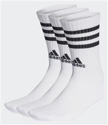 adidas 3-Stripes Αθλητικές Κάλτσες Λευκές 3 Ζεύγη