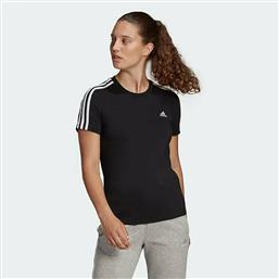 Adidas 3 Stripes Αθλητικό Γυναικείο T-shirt Μαύρο από το MybrandShoes