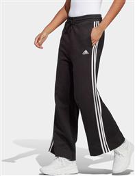 Adidas 3-Stripes Παντελόνι Γυναικείας Φόρμας Καμπάνα Μαύρο