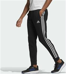 Adidas 3Stripes Παντελόνι Φόρμας με Λάστιχο Fleece Μαύρο από το MybrandShoes