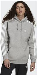 Adidas Adicolor Classics 3-Stripes Ανδρικό Φούτερ με Κουκούλα και Τσέπες Fleece Heather Grey