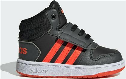 Adidas Αθλητικά Παιδικά Παπούτσια Μπάσκετ Hoops 2.0 Mid με Σκρατς Core Black / Solar Red / Grey Six από το Plus4u
