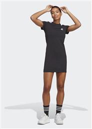 Adidas Essentials 3-Stripes Mini Καλοκαιρινό All Day Φόρεμα Βαμβακερό Μαύρο