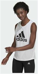 Adidas Essentials Big Logo Αμάνικη Γυναικεία Αθλητική Μπλούζα Λευκή