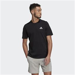 Adidas Essentials Embroidered Ανδρικό T-shirt Κοντομάνικο Μαύρο