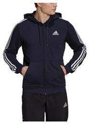 Adidas Essentials French Terry 3-Stripes Ζακέτα Navy με Κουκούλα