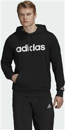 Adidas Essentials French Terry Linear Logo Ανδρικό Φούτερ με Κουκούλα και Τσέπες Μαύρο από το SportsFactory