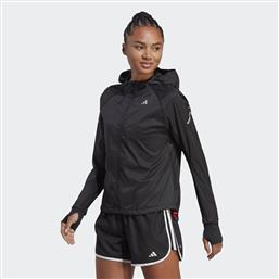 Adidas Fast Γυναικείο Μπουφάν Running Αντιανεμικό Μαύρο