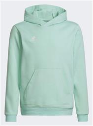 Adidas Fleece Παιδικό Φούτερ με Κουκούλα και Τσέπες Πράσινο Entrada 22