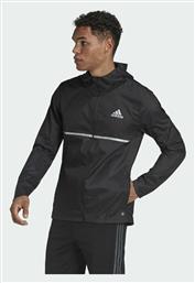 Adidas Own The Run Ανδρικό Χειμωνιάτικο Μπουφάν Αντιανεμικό Μαύρο από το SportsFactory