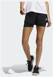 Adidas Pacer 3-Stripes Αθλητικό Γυναικείο Σορτς Μαύρο από το Spartoo
