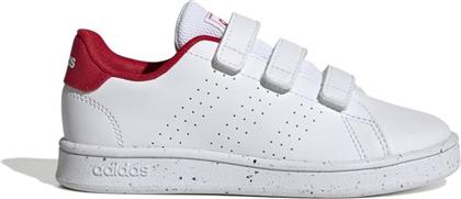 Adidas Παιδικά Sneakers Advantage Lifestyle Court Hook με Σκρατς Λευκά