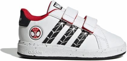 Adidas Παιδικά Sneakers Grand Court x Marvel Spider-Man με Σκρατς Λευκά