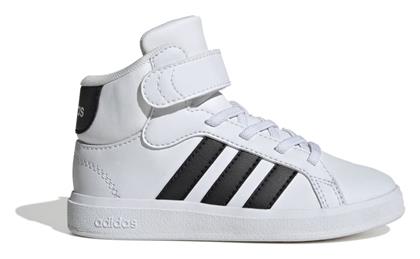 Adidas Παιδικά Sneakers High Grand Court Mid με Σκρατς Λευκά από το Epapoutsia