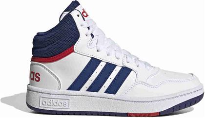Adidas Παιδικά Sneakers High Hoops Mid 3.0 K Λευκά