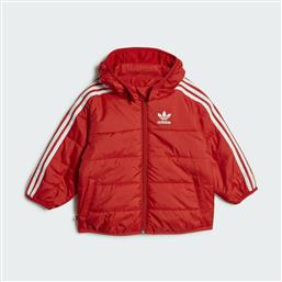 Adidas Παιδικό Αθλητικό Μπουφάν Κοντό με Κουκούλα Κόκκινο Adicolor