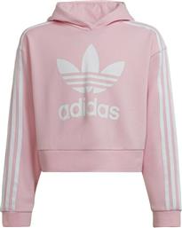 Adidas Παιδικό Φούτερ Cropped με Κουκούλα Ροζ από το Modivo