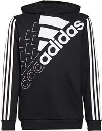 Adidas Παιδικό Φούτερ με Κουκούλα και Τσέπες Μαύρο Logo