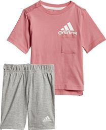 Adidas Παιδικό Σετ με Σορτς Καλοκαιρινό 2τμχ Ροζ από το Plus4u