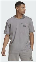 Adidas R.Y.V. Ανδρικό T-shirt Charcoal Solid Grey με Στάμπα