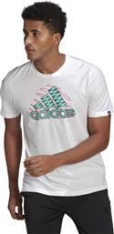 Adidas Tape Graphic Ανδρικό T-shirt Λευκό Με Στάμπα από το Cosmos Sport