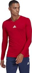 Adidas Team Base Ανδρική Αθλητική Μπλούζα Μακρυμάνικη με Λαιμόκοψη Τύπου V Κόκκινη από το MybrandShoes