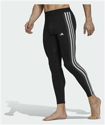 Adidas Techfit 3-Stripes Ανδρικό Αθλητικό Κολάν Μακρύ Μαύρο