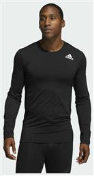 adidas Techfit Ανδρική Ισοθερμική Μακρυμάνικη Μπλούζα Compression Μαύρη