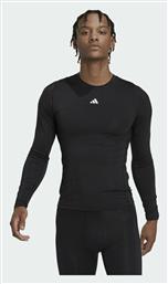 Adidas Techfit Training Ανδρική Αθλητική Μπλούζα Μακρυμάνικη Μαύρη