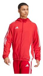 Adidas Tiro Ανδρική Ζακέτα με Φερμουάρ και Κουκούλα Red από το MybrandShoes