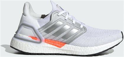 Adidas Ultraboost 20 Γυναικεία Αθλητικά Παπούτσια Running Cloud White / Silver Metallic / Fresh Candy από το Cosmossport