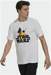 Adidas X Star Wars The Mandalorian Ανδρικό T-shirt Λευκό με Στάμπα από το MybrandShoes