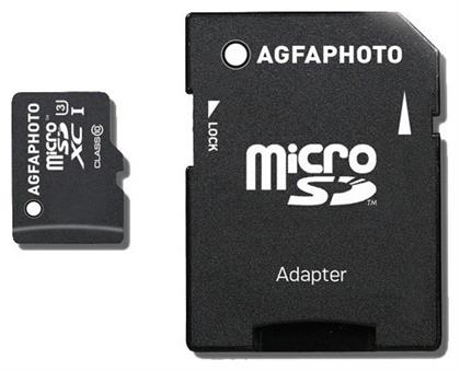 AgfaPhoto microSDXC 128GB Class 10 U3 V10 High Speed με αντάπτορα