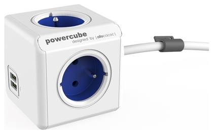 Allocacoc Extended PowerCube 4 Θέσεων με 2 USB και Καλώδιο 1.5m Μπλε