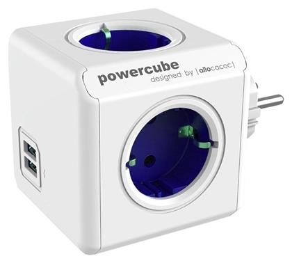 Allocacoc Original PowerCube 4 Θέσεων με 2 USB Χωρίς Καλώδιο Μπλε από το Uniqueshop