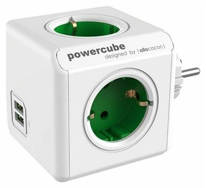 Allocacoc Original PowerCube 4 Θέσεων με 2 USB Χωρίς Καλώδιο Πράσινο