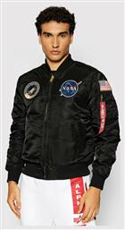 Alpha Industries Ma-1 Vf Nasa Ανδρικό Χειμωνιάτικο Μπουφάν Bomber Μαύρο από το Cosmossport